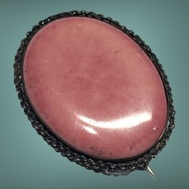 Astra Sterling Silver Brooch Pink Ceramic Glass - £47.96 GBP
