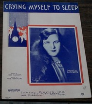 Crying Myself To Sleep, Pete Wendling, John Klenner, 1930 OLD SHEET MUSIC - £4.45 GBP