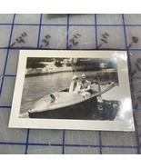 Vintage Photograph Young Couple In Boat At Dock 1940s Man Woman - €8,04 EUR