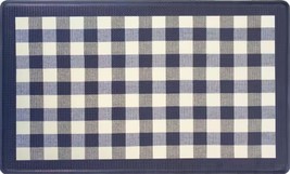 ANTI-FATIGUE Non Slip Floor Mat (18&quot;x30&quot;) Pvc,Buffalo Check,Dark Navy Blue,Achim - £19.35 GBP