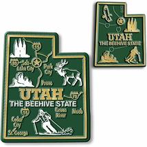 Utah State Map Giant &amp; Small Magnet Set by Classic Magnets, 2-Piece Set, Collect - £7.17 GBP