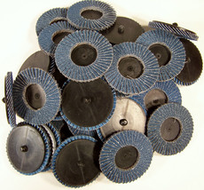 30pc 3&quot; Inch 60 Grit Flap Sanding Disc Wheels Type R Threaded Twist Lock... - £35.96 GBP