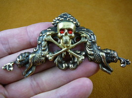 (b-skull-18) Skull crossbones mermaids mermaid salt dog pirate brass Pin pendant - £19.85 GBP