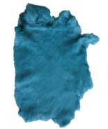 LIGHT BLUE DYED GENUINE RABBIT SKIN new solf leather  hide fur pelt skin... - $7.55