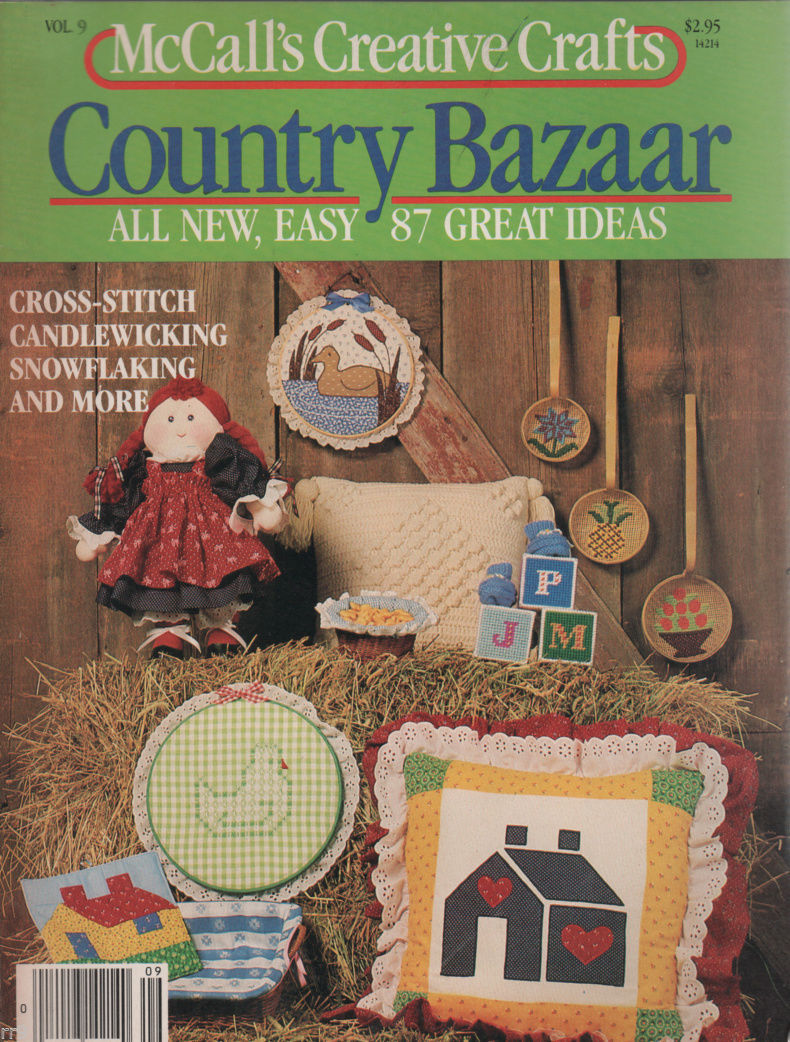 McCall's Creative Crafts COUNTRY BAZAAR Magazine 1984 CrossStitch/Candlewick - $1.75