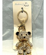Teddy Bear Goldtone W/Austrian Crystals Keychain W/Lobster Clasp AWESOME... - €17,06 EUR