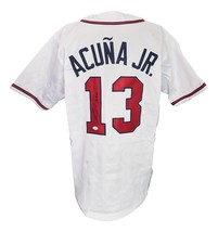 Ronald Acuna Jr Atlanta Signed White Baseball Jersey 18 ROY Insc JSA - £153.43 GBP