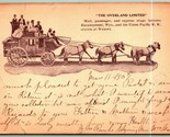 Il Overland Palco Stagecoach Accampamento Wy &amp; Union Pacific RR Postcard... - $28.64