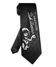 Jimmy Page Led Zeppelin tie black satin silk hand-painted necktie - $28.00