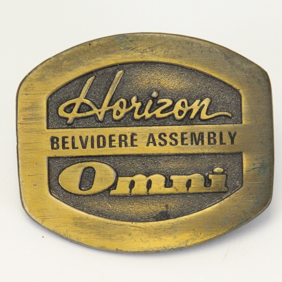 Vtg Chrysler Dodge Horizon Omni Belvidere Assembly Belt Buckle Spec-cast - $24.49