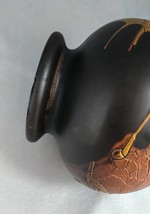 Vintage Royal Haeger Pottery Dark Brown Earth Wrap Reptilian Bud Vase (10&quot;) - £15.55 GBP