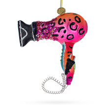 Sleek Hair Dryer - Blown Glass Christmas Ornament - £31.16 GBP