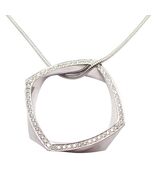 Authentic Tiffany &amp; Co 18k White Gold Frank Gehry Diamond Torque Square ... - $4,450.00