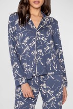 Pj Salvage Run Wild Pajama Long Sleeve Top Dark Denim - $37.00
