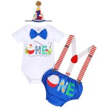 Big One Boys Bowtie Romper Suspenders Diaper Cover Hat Royal Blue Size 6... - $67.50 MXN Big One Boys Bowtie Romper Suspenders Diaper Cover Hat Royal Blue Size 6... - $67.50 MXN