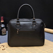 Briefcase For Male Crazy Horse Leather Retro Business Single Shoulder Bag Man Ca - £56.05 GBP
