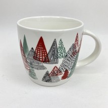 Starbucks Coffee Christmas Pine Tree Holiday Winter Mug Cup Red Green 14oz - £11.43 GBP