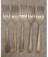 ONEIDA IMPERIAL 1928 MAYWOOD SILVER Silverplate 5 Salad/Dessert Forks - $13.46