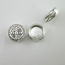 100pcs of The Seal of St. Benedict Medal in Antique Silver for Leather Bracelet - £20.15 GBP