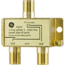 Ge Digital 2-Way Coaxial Cable Splitter, 2.5 Ghz 5-2500 Mhz, Rg6 Compati... - £11.05 GBP