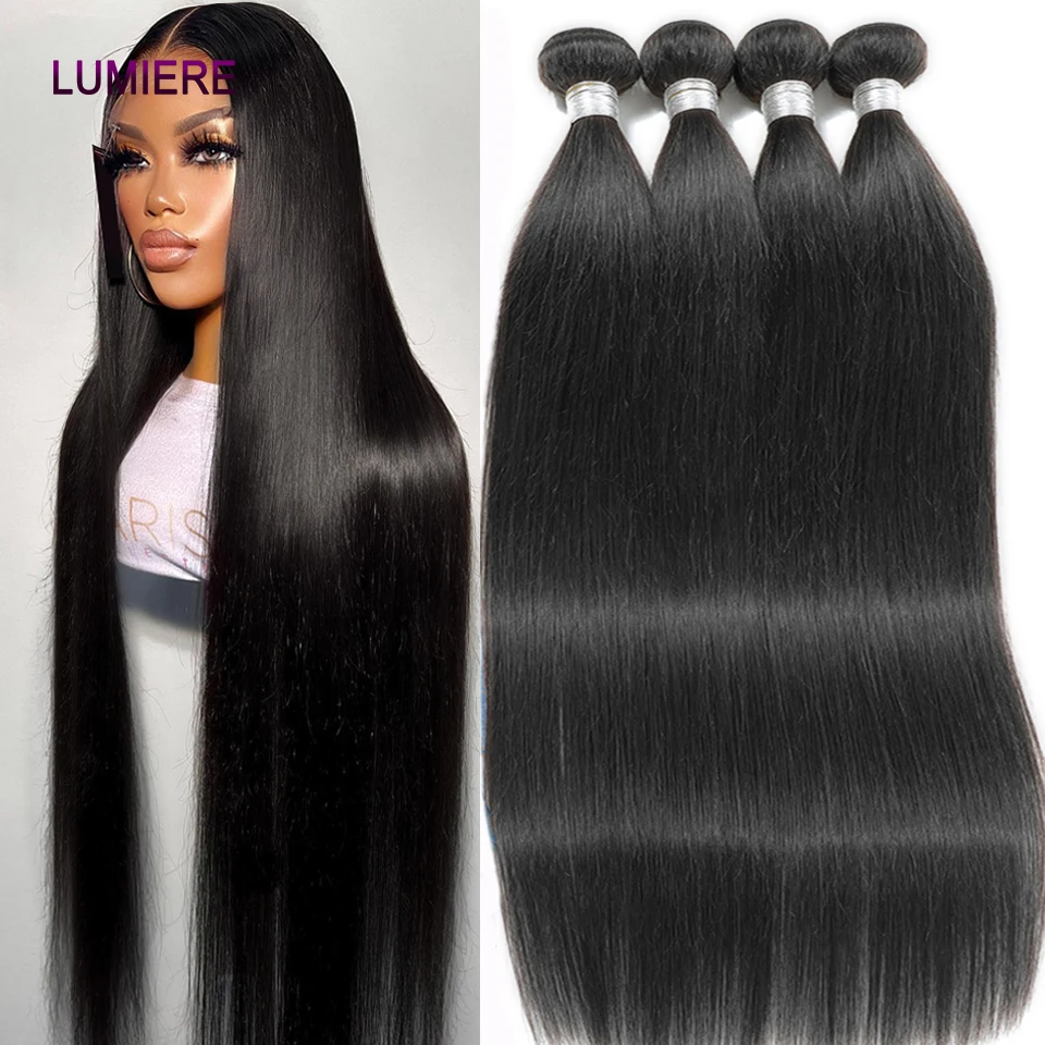 30Inch Bone Straight Brazilian Hair Weave 1/3/4 Bundles Deal 100% Raw Human Hair - £16.93 GBP+