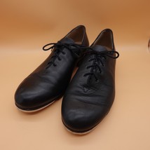 Bloch Jazz Tap Shoes Dance Lace Up Mens 9.5 Black Leather 1&quot; Heel Techno... - $59.96
