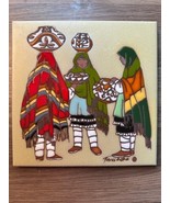 Artist Cleo Teissedre Hand Painted Ceramic Kiln Fired Meeting - $237.59 MXN