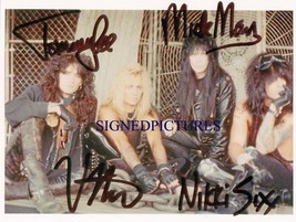 Motley Crue Band Signed Autograph 8x10 Rp Photo By All Nikki Sixx Vince Neil Lee - £14.38 GBP