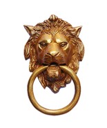 VINTAGE  Brass Lion Face (Standard, Yellow Antique) DOOR KNOCKER HADLE - £27.12 GBP