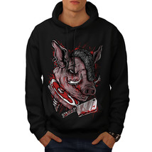 Wellcoda Pig Chop Pork Cool Animal Mens Hoodie, Hog Casual Hooded Sweatshirt - £25.28 GBP+