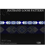 Blue Hatband Beaded Loom Pattern No.139 - Inspired Tribal Native colors ... - $5.81 CAD