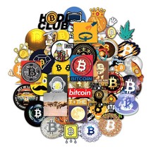 10/30/50pcs/pack Funny Bitcoin/Dogecoin Commemorative coin Stickers For Motorcyc - £23.45 GBP