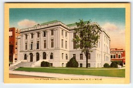 Forsyth County Court House Winston-Salem North Carolina Linen Postcard Unused - £8.54 GBP