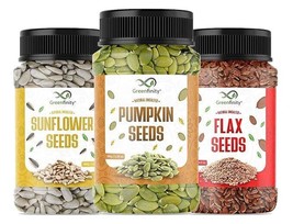 Seeds Combo - 475g, Pumpkin, Sunflower Seeds - 150g, Flax Seeds - 175g (800gm) - £21.52 GBP