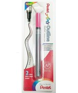NEW SEALED Pentel Dual-Color Outline Marker Pen PINK SILVER Metallic MSP... - £5.13 GBP