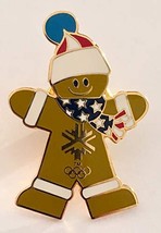 2002 Salt Lake City Winter Olympics Gingerbread Man with Red White &amp; Blue Scarf  - £23.94 GBP