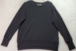 MONDETTA Sweatshirt Womens Medium Black Performance Modal Long Sleeve Crew Neck - £11.82 GBP
