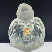 FENTON ANGEL FIGURINE opalescent glass usa birthday stone amber sculpture statue - £31.80 GBP