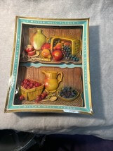 NOS Vintage Mid Century Modern Miller Studio Chalkware Wall Hanging Fruit basket - £102.23 GBP