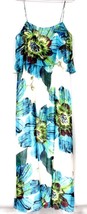 Aqua Dresses Brand Maxi Sun Dress Sheer Chiffon Huge Floral Motif  NWT Sz 12  - £22.15 GBP