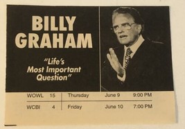 Billy Graham Special Tv Guide Vintage Print Ad Life’s Most Important Que Tpa6 - £4.78 GBP