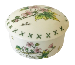 Mikasa Studio Nova Trinket Box Country Herb Mallow Pink Flower Porcelain MZ499 - £15.45 GBP