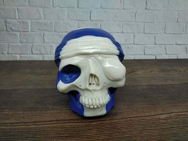 Pirate Skull Skeleton Head Statue from Billiard Ball Number 10 Hand Carved - £59.95 GBP