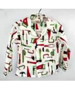 Vintage Boys Shirt Tools Print Long Sleeve Button Santone by Juvenile Prop - €21,55 EUR