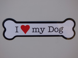 I Heart (Love) My Dog Dog Bone Fridge/Car Magnet  2&quot;x7&quot; NEW USA Made Wat... - £3.95 GBP