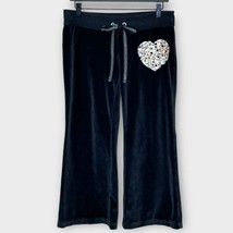 VS LOVE PINK Y2K Crop Velour Pant With Sequin Heart &amp; rear spellout size... - $57.09