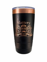 Slattery Irish Coat of Arms Black Travel Mug - $511.48 MXN