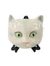 Department 56 Porcelain Hanging Cat Mask White Blue Green Eyes Figure Japan - £50.22 GBP