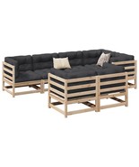  Patio Sofa Set Cream Solid Pine Wood Large Modular - $35,838.05 MXN