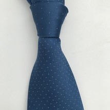Oscar De La Rent Neck Tie Blue Silk Polka Dot Formal Career Physcian - £21.02 GBP